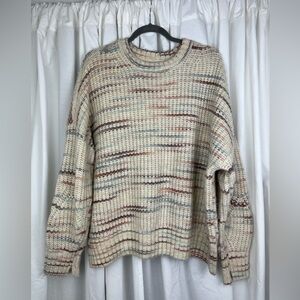 American Eagle Oversized Pastel Multi-Colored Fuzzy Cozy Sweater size Large
